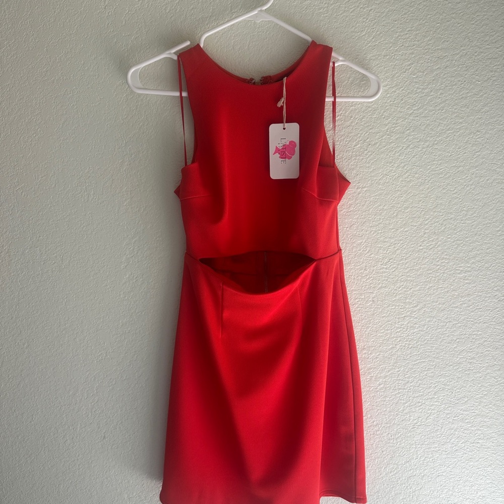 Sexy Lulu's Vibrant Red Cutout Dress